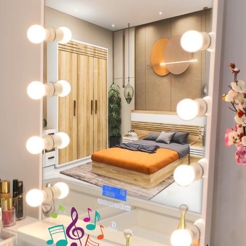 7seas® Vanity Premium Audio – Hollywood Mirror with LED Lights & Bluetooth (60×83 cm)