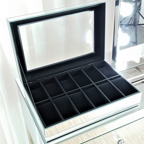 Watch Box Silver Mirror 12 Grid