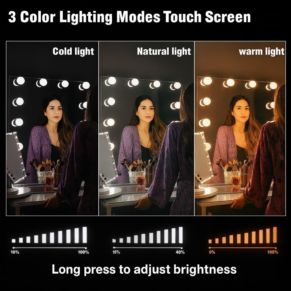 7Seas® – Luxury Hollywood Vanity Mirror &Amp; Dressing Table – Premium Led Lighting – Uk