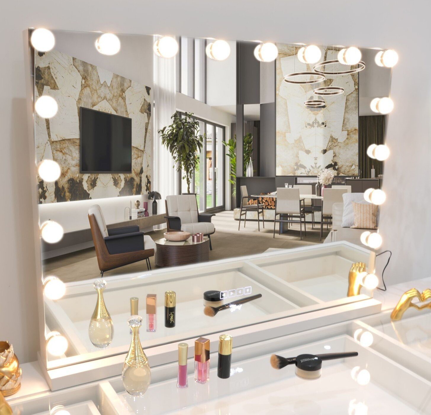 7Seas® – Luxury Hollywood Vanity Mirror &Amp; Dressing Table – Premium Led Lighting – Uk