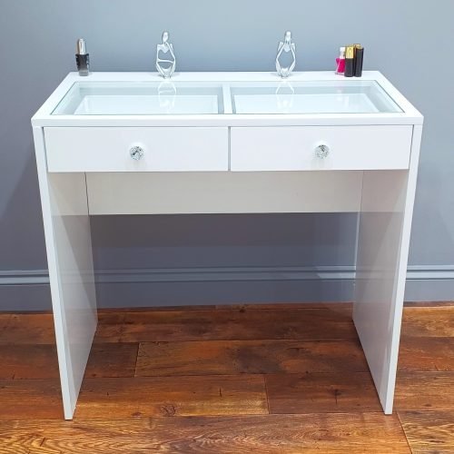 7seas® ROSE Vanity Station – White High Gloss with Glass Top