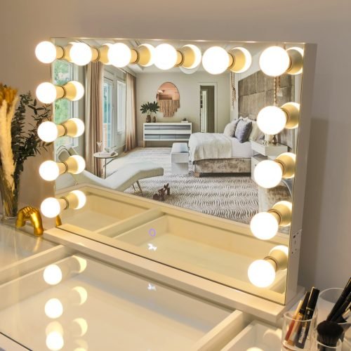 7seas® Vanity Premiere Pro Max – Frameless Hollywood Mirror with LED Lights (80×63 cm)