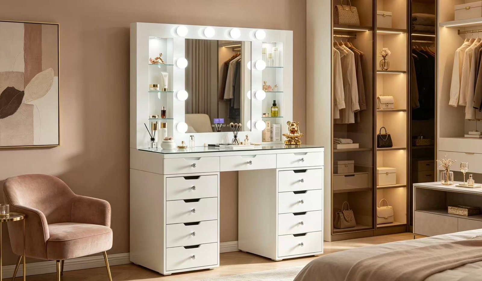 7Seas® – Luxury Hollywood Vanity Mirror &Amp; Dressing Table – Premium Led Lighting – Uk