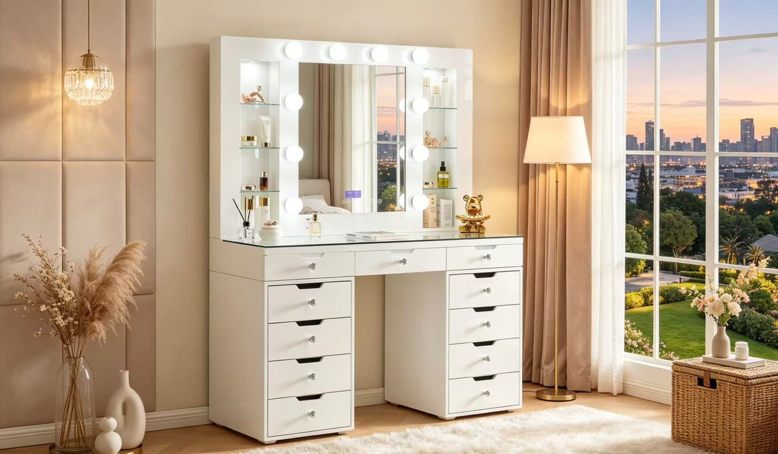 7Seas® – Luxury Hollywood Vanity Mirror &Amp; Dressing Table – Premium Led Lighting – Uk