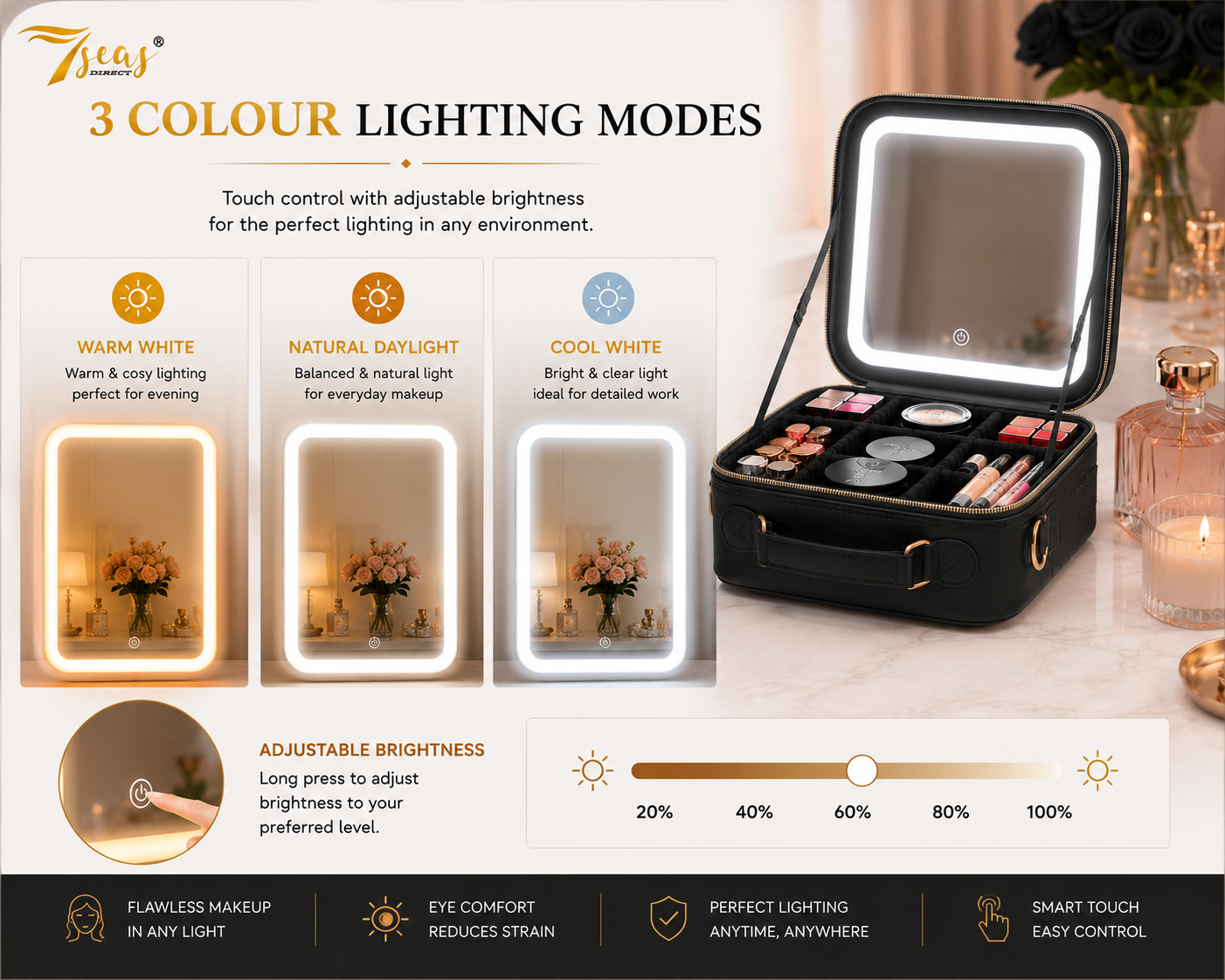 | 7Seas® Luxury Vanity Collection Uk 7Seas® – Luxury Hollywood Vanity Mirror &Amp; Dressing Table – Premium Led Lighting – Uk