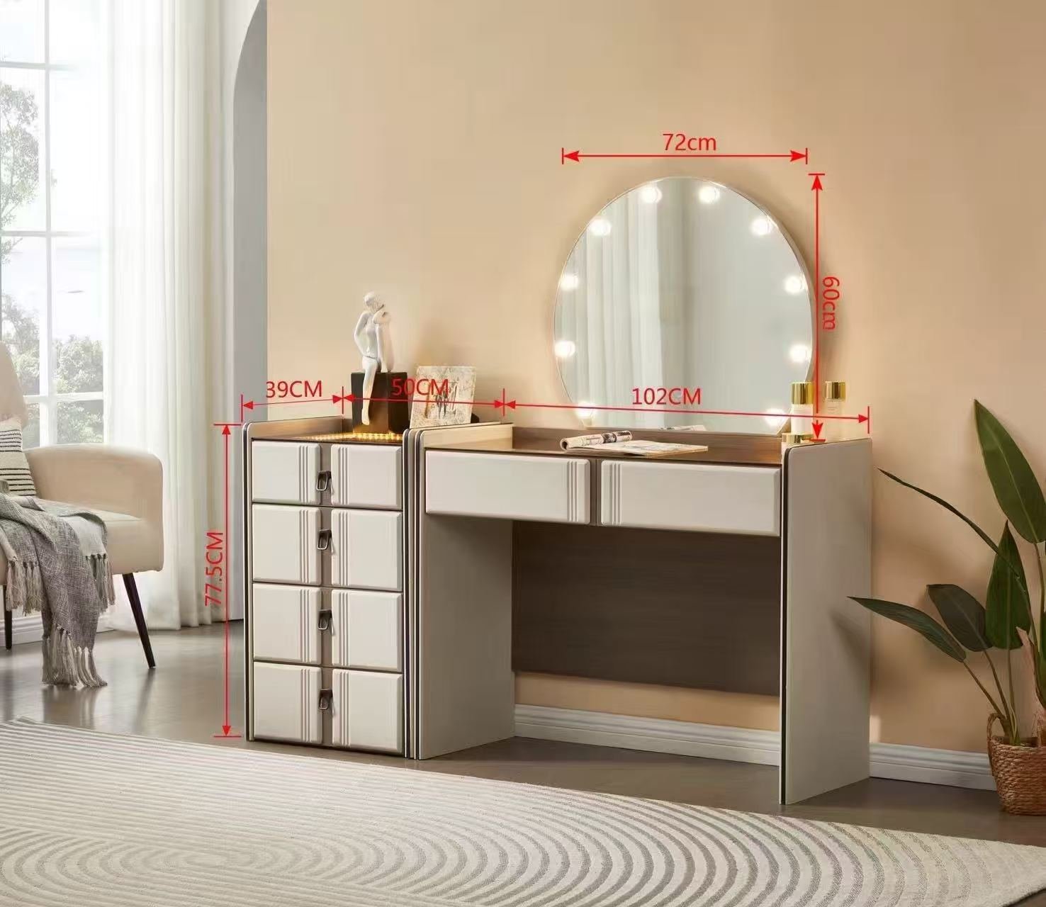 7Seas® – Luxury Hollywood Vanity Mirror &Amp; Dressing Table – Premium Led Lighting – Uk
