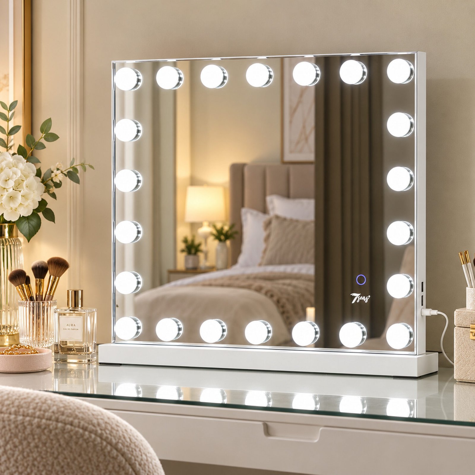 7Seas® – Luxury Hollywood Vanity Mirror &Amp; Dressing Table – Premium Led Lighting – Uk