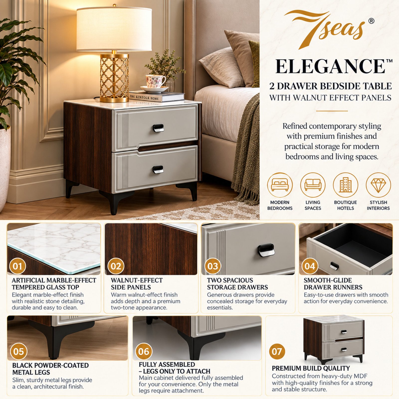 7Seas® – Luxury Hollywood Vanity Mirror &Amp; Dressing Table – Premium Led Lighting – Uk