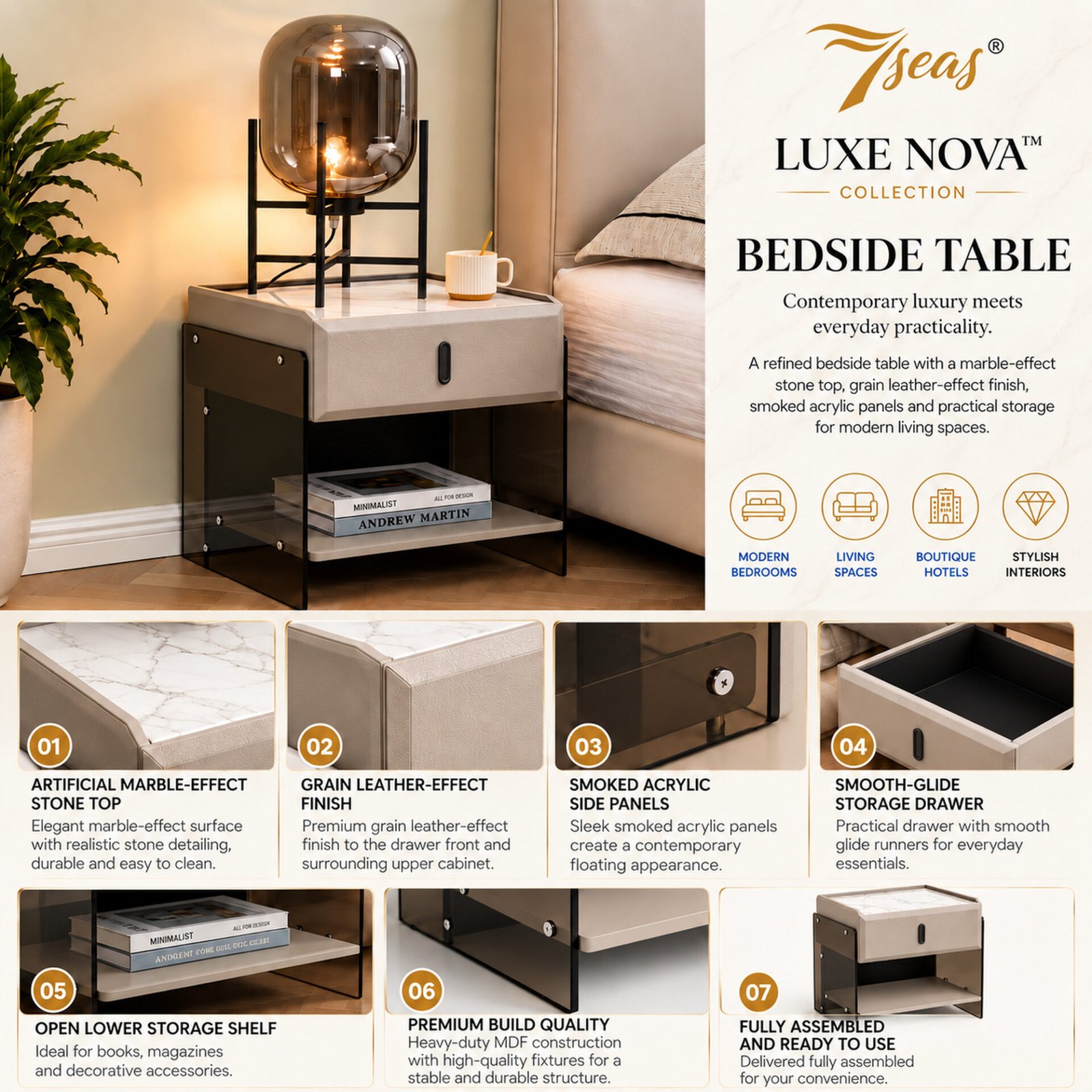 7Seas® – Luxury Hollywood Vanity Mirror &Amp; Dressing Table – Premium Led Lighting – Uk