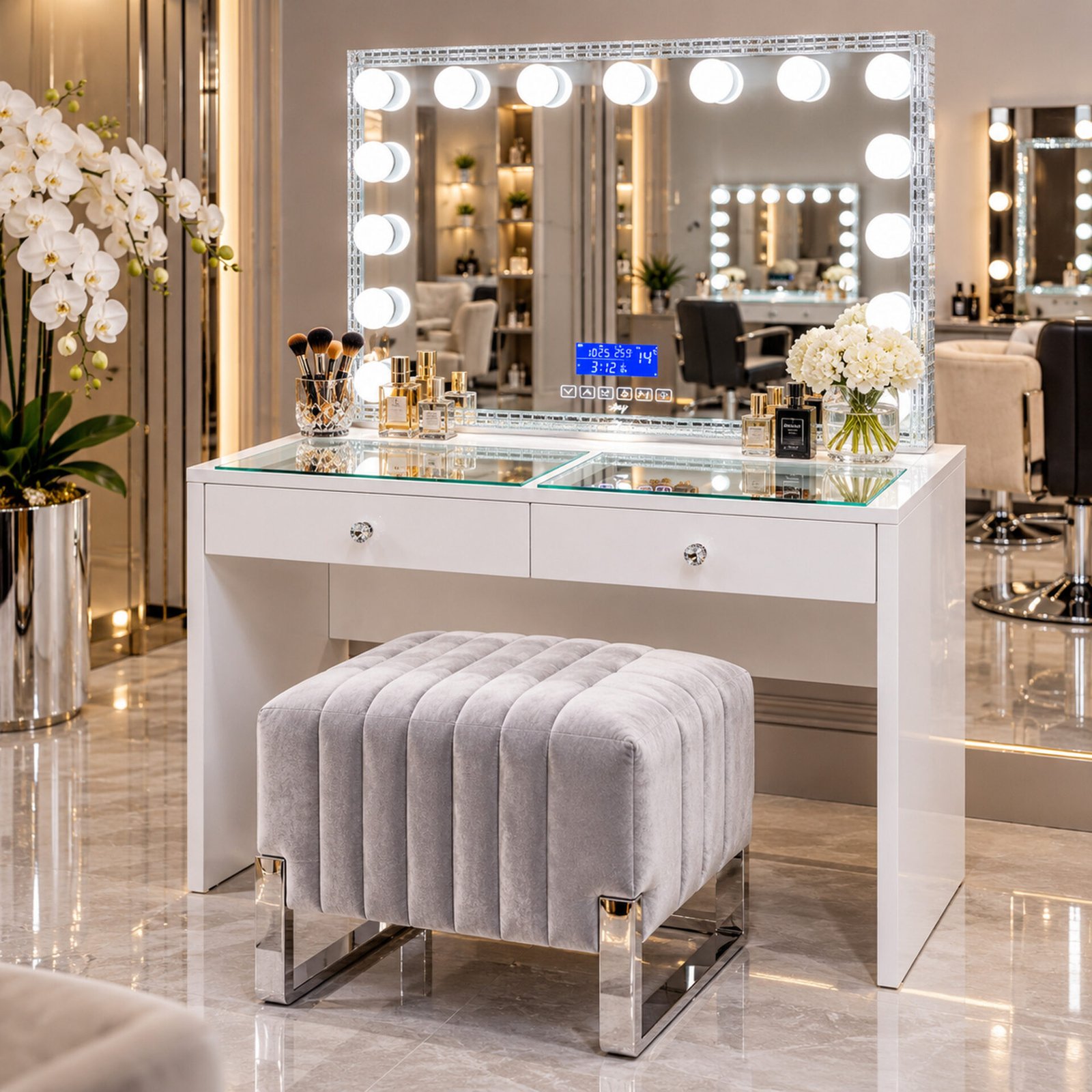 7Seas® – Luxury Hollywood Vanity Mirror &Amp; Dressing Table – Premium Led Lighting – Uk