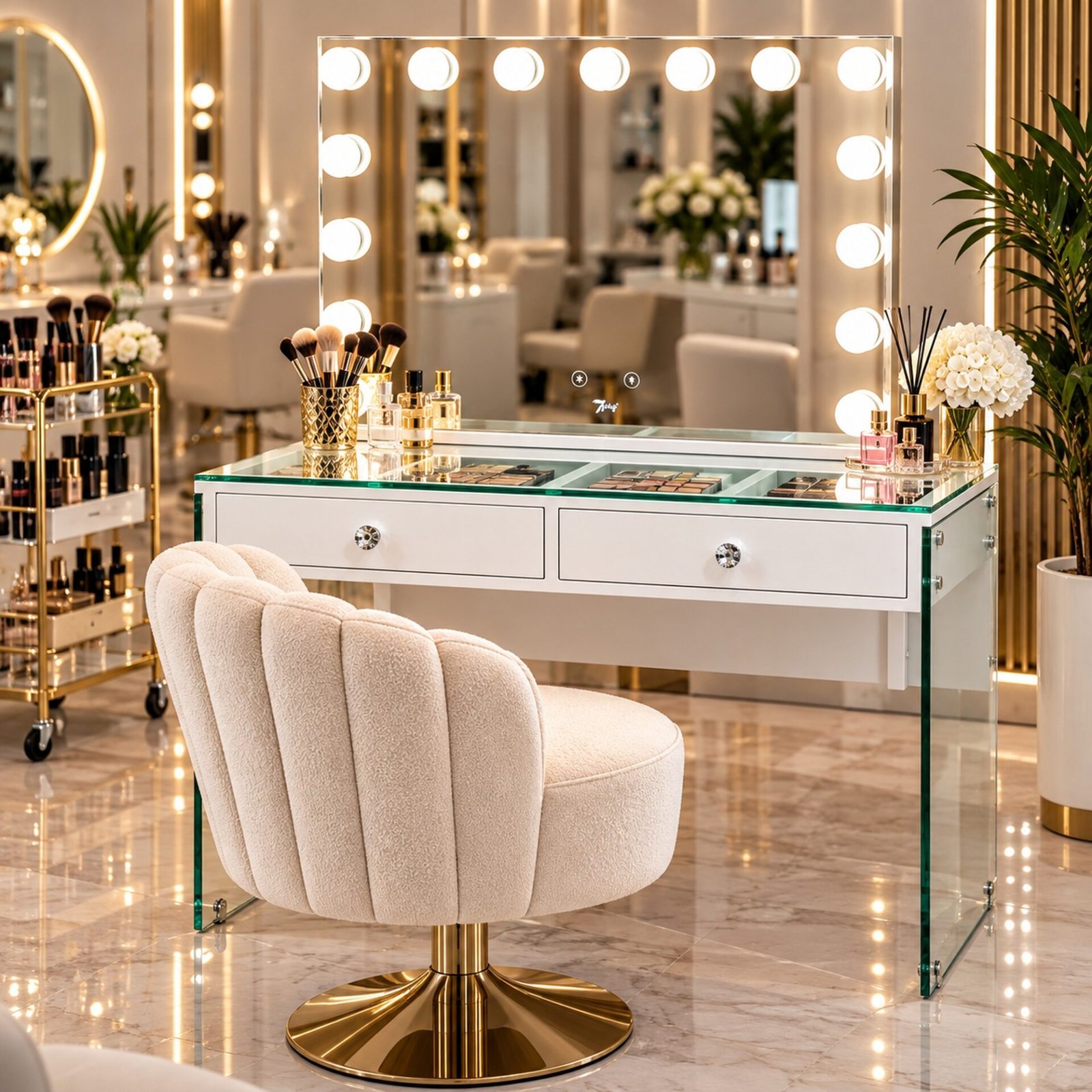 7Seas® – Luxury Hollywood Vanity Mirror &Amp; Dressing Table – Premium Led Lighting – Uk