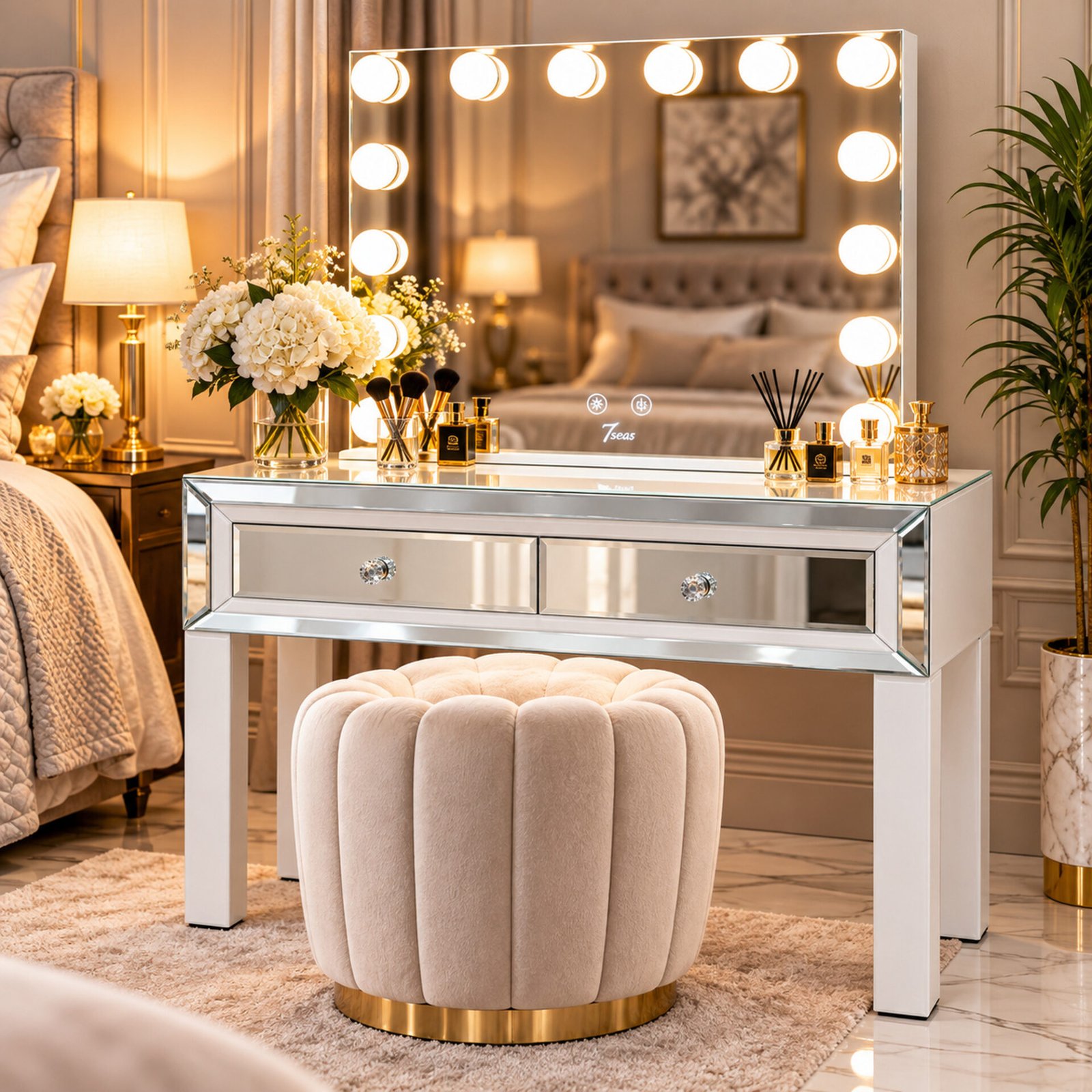 | 7Seas® Luxury Vanity Collection Uk 7Seas® – Luxury Hollywood Vanity Mirror &Amp; Dressing Table – Premium Led Lighting – Uk