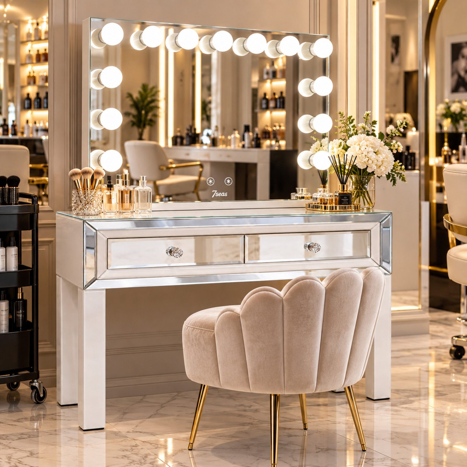 | 7Seas® Luxury Vanity Collection Uk 7Seas® – Luxury Hollywood Vanity Mirror &Amp; Dressing Table – Premium Led Lighting – Uk