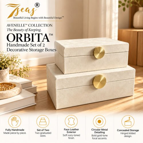 7seas® AVENELLE™ — ORBITA™ Handmade Set of 2 Decorative Storage Boxes