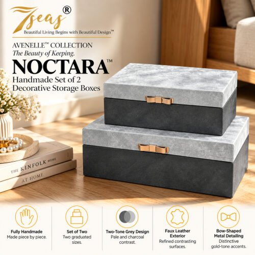 7seas® AVENELLE™ — NOCTARA™ Handmade Set of 2 Decorative Storage Boxes