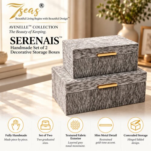 7seas® AVENELLE™ — SERENAIS™ Handmade Set of 2 Decorative Storage Boxes