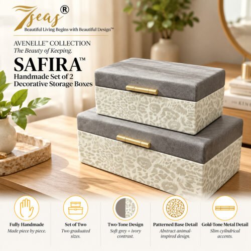 7seas® AVENELLE™ — SAFIRA™ Handmade Set of 2 Decorative Storage Boxes