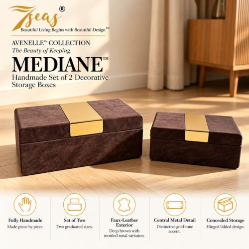 7Seas® Avenelle™ — Mediane™ Handmade Set Of 2 Decorative Storage Boxes