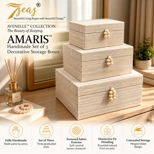 7seas® AVENELLE™ — AMARIS™ Handmade Set of 3 Decorative Storage Boxes